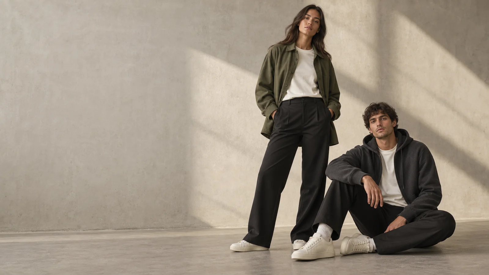 Models wearing BitHash everyday clothing